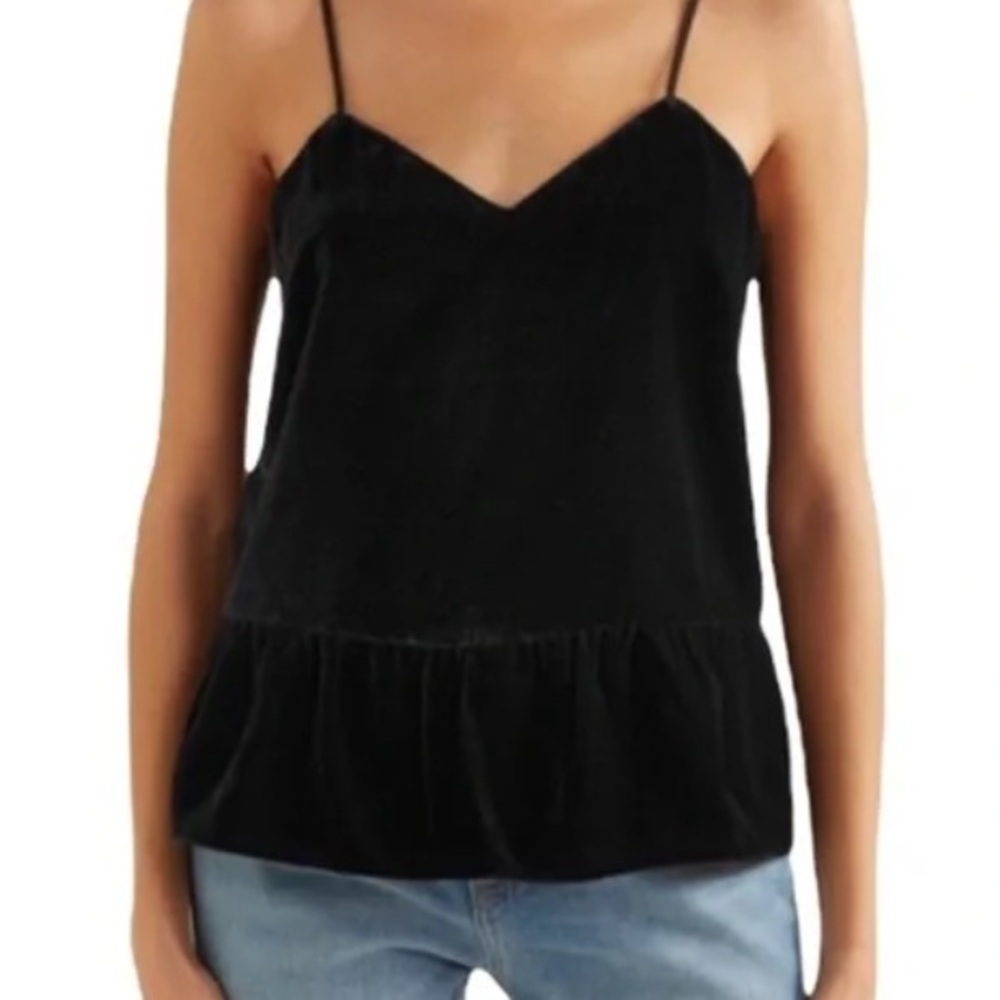 J. Crew Black Velvet Camisole Top